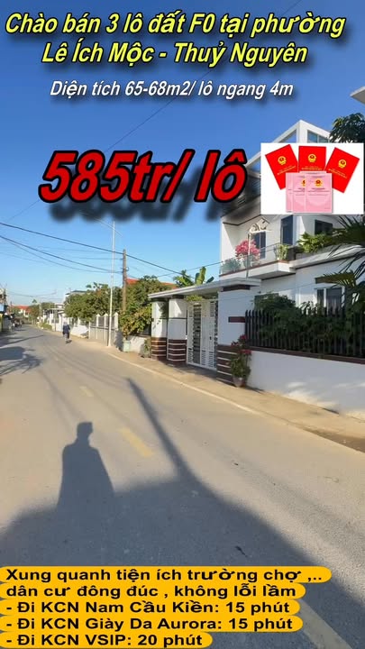 Đất nền Lê Ích Mộc, Thủy Nguyên 66m² - Chính chủ bán gấp, pháp lý rõ ràng!