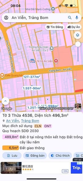 Đất nền Trảng Bom Đồng Nai 500m² giá 3 tỷ - Sổ hồng riêng, đầu tư sinh lời!