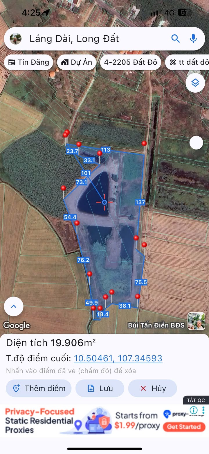 Đất nền Láng Dài, Đất Đỏ, Bà Rịa - Vũng Tàu 80.000m² giá 10 tỷ - Cơ hội đầu tư hấp dẫn!