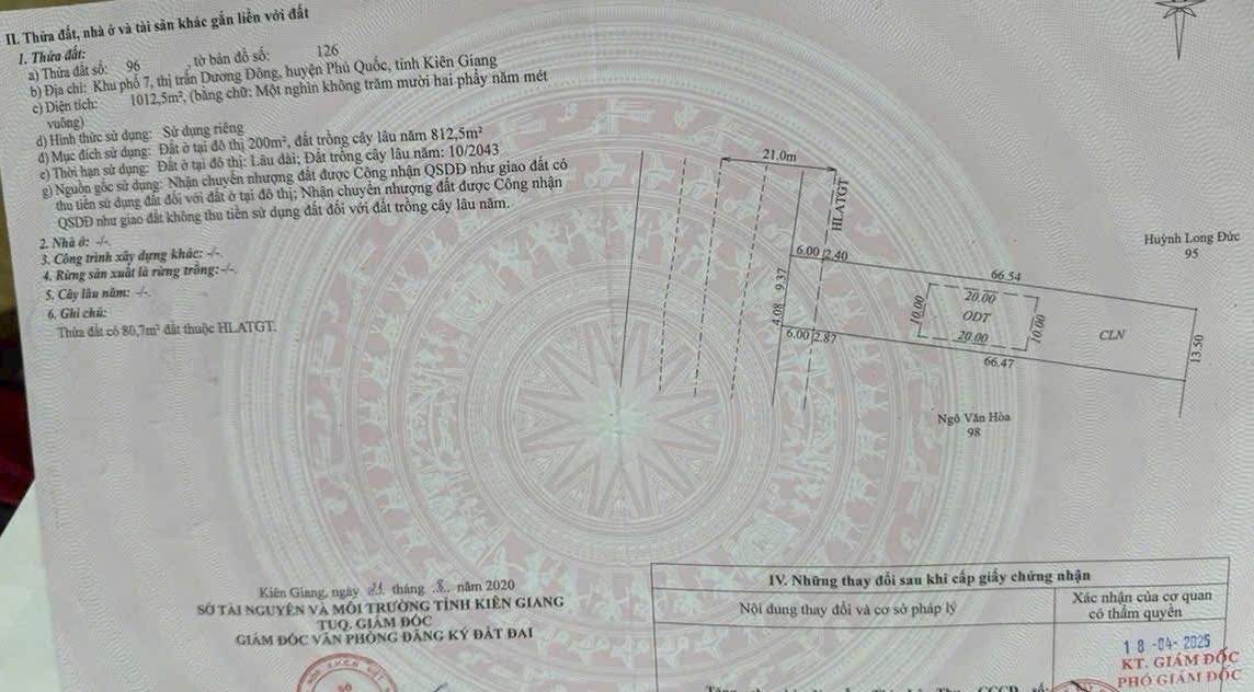 Đất nền Trần Hưng Đạo Phú Quốc 1012m² - Giá cả thỏa thuận - View biển tuyệt đẹp!