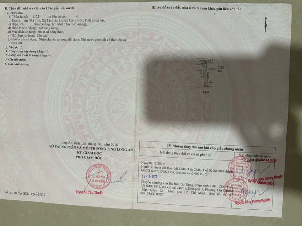 Đất nền Cần Đước 100m² giá 1.45 tỷ - Sổ đỏ chính chủ, vị trí đắc địa!