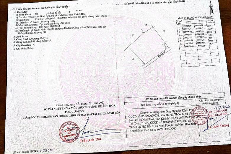 Đất nền Bắc Ninh Hòa 925m² giá 27.75 tỷ - Gần tỉnh lộ 7, cơ hội đầu tư hấp dẫn!