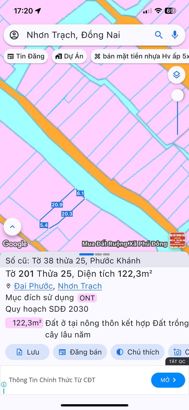 Đất thổ cư Phước Khánh 122m² giá chỉ 700 triệu - Cơ hội đầu tư sinh lời!