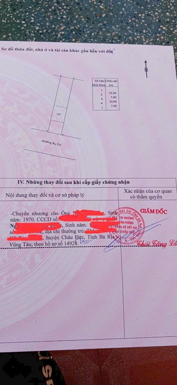 Đất nền đường Âu Cơ, thị trấn Ngãi Giao 242m² - Tiềm năng kinh doanh lớn!