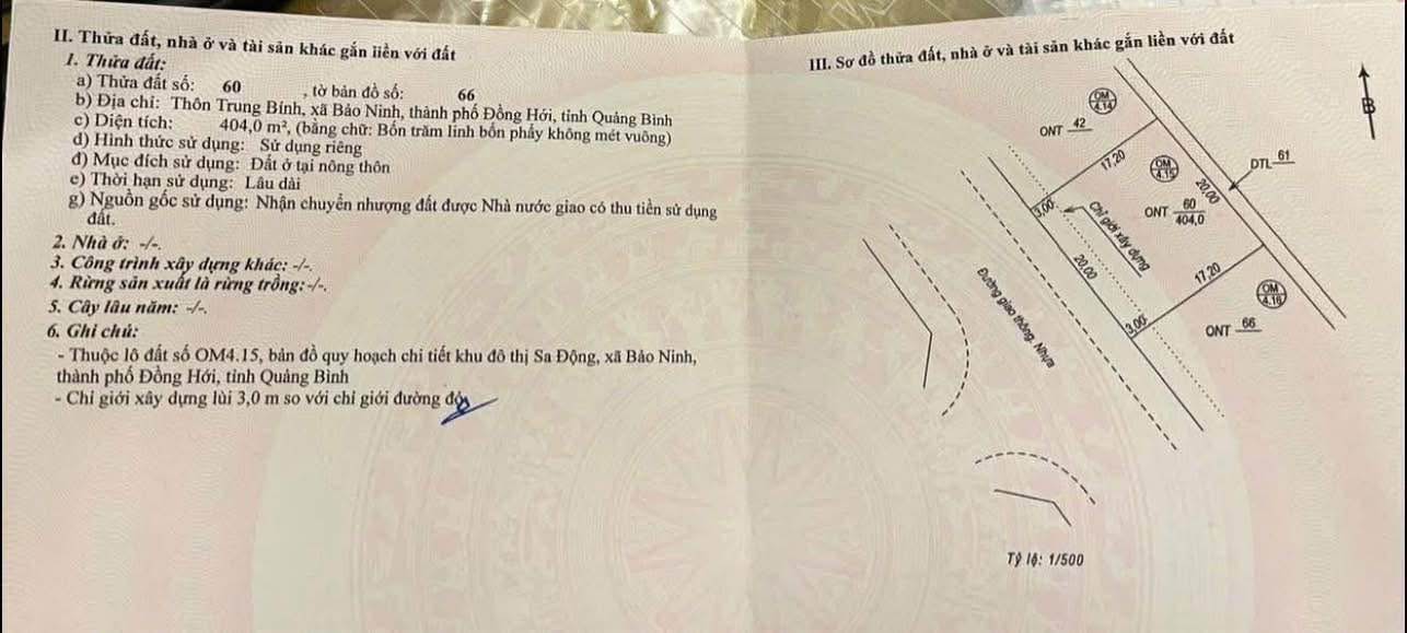 Biệt thự Sa Động Bảo Ninh 404m² giá 9 tỷ - Hướng Tây Nam, Sẵn sàng vào ở!