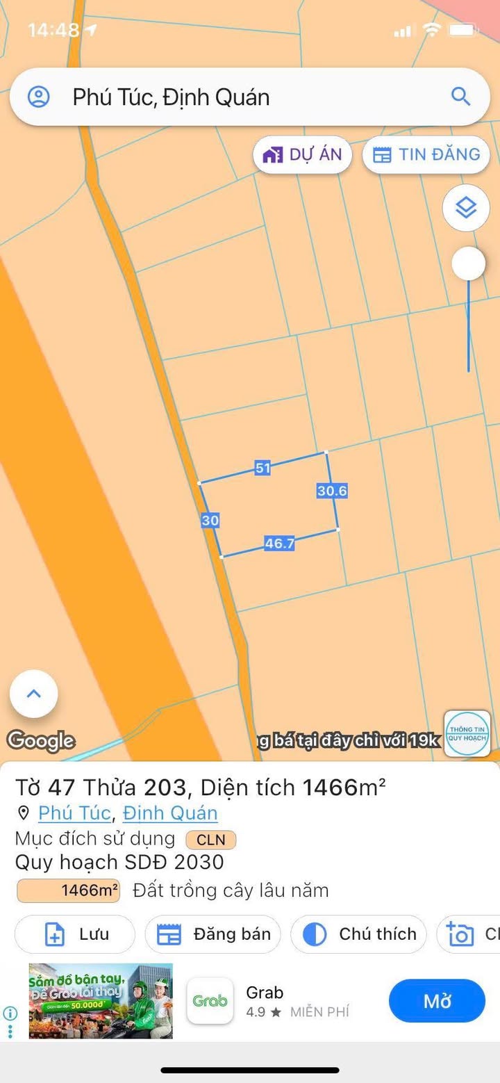Đất nền xã Phú Túc, Định Quán 1440m² giá 650 triệu - Đầu tư sinh lời ngay!