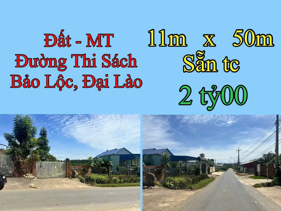 Đất nền Bảo Lộc 550m² giá 2 tỷ - Mặt tiền Thi Sách, cơ hội đầu tư sinh lời!