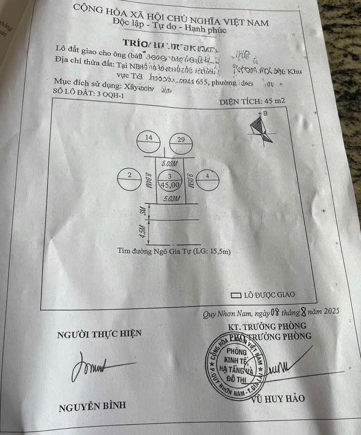 Đất Tái Định Cư Đường Ngô Gia Tự, P. Nguyễn Văn Cừ, Quy Nhơn 45m² - Đầu tư sinh lời lý tưởng!