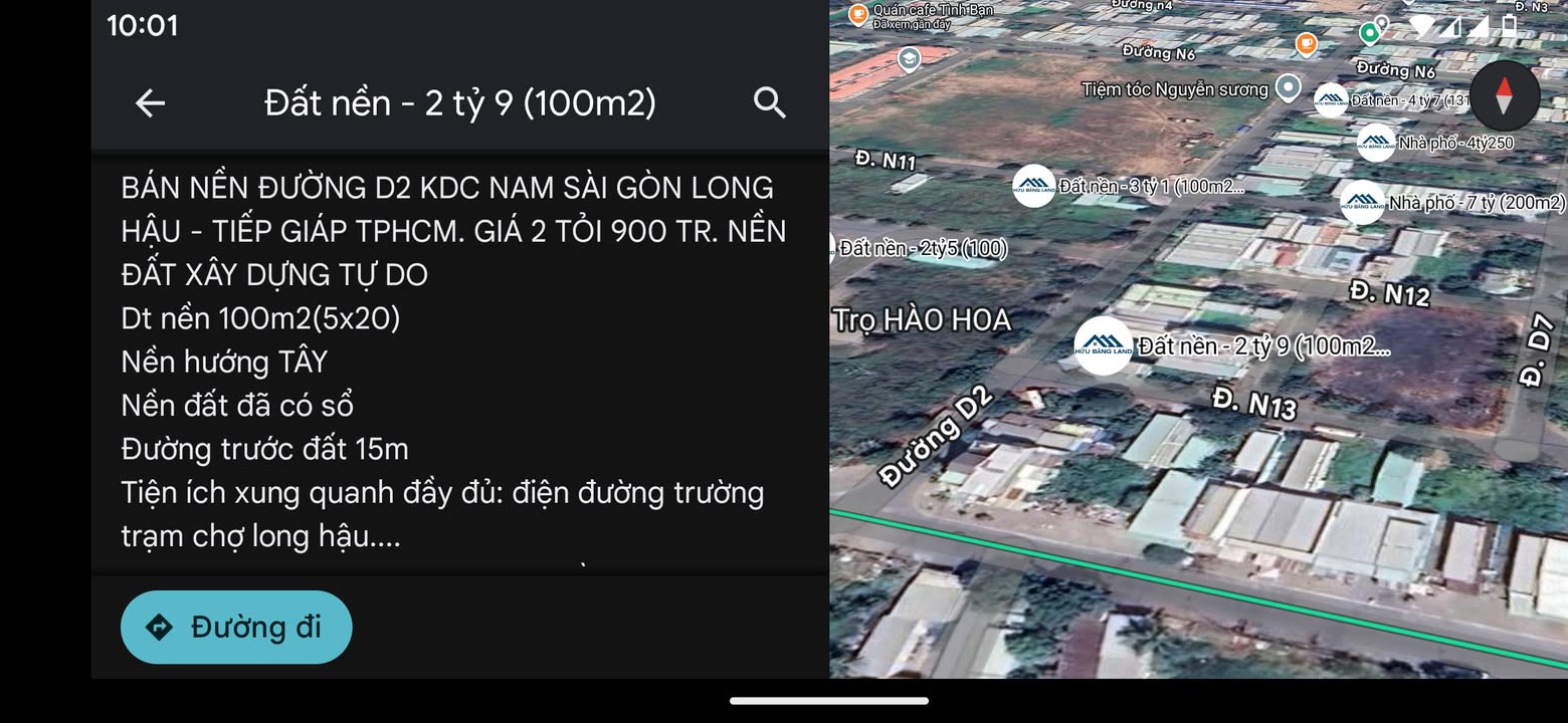 Đất nền KDC Long Hậu Nam Sài Gòn 100m² giá 2.7 tỷ - Cơ hội đầu tư tuyệt vời!