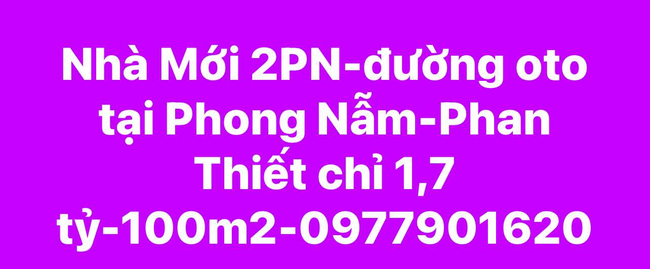 Nhà mới 2PN đường ô tô tại Phong Nẫm, Phan Thiết chỉ 1.7 tỷ - Sẵn sàng vào ở ngay!