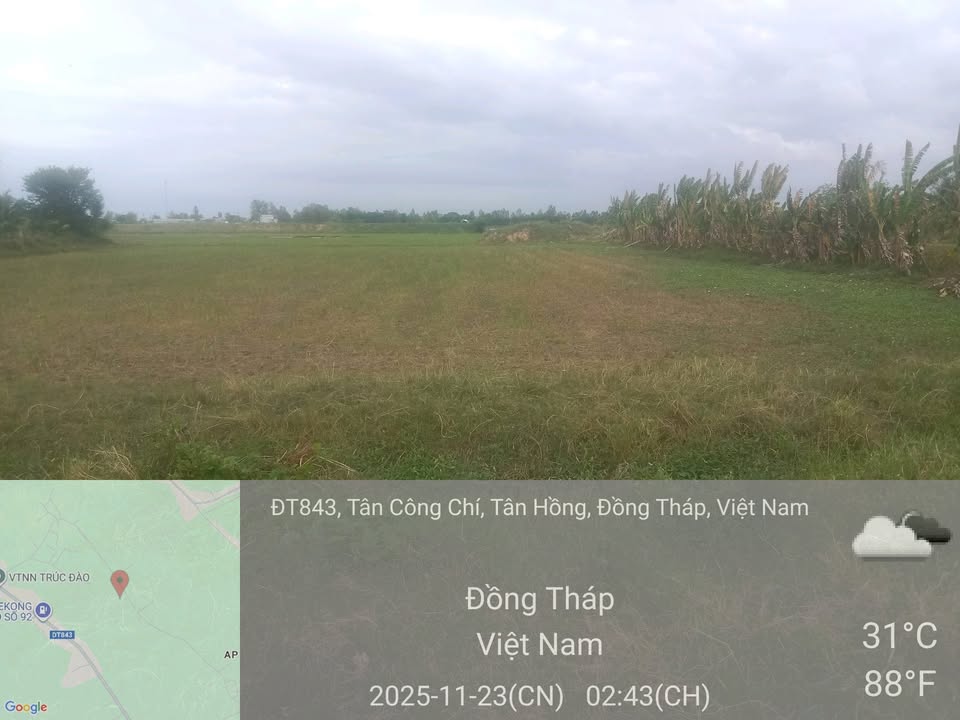 Đất nền nông nghiệp Tân Công Chí 2128m² giá 644 triệu - Tiềm năng đầu tư lớn!