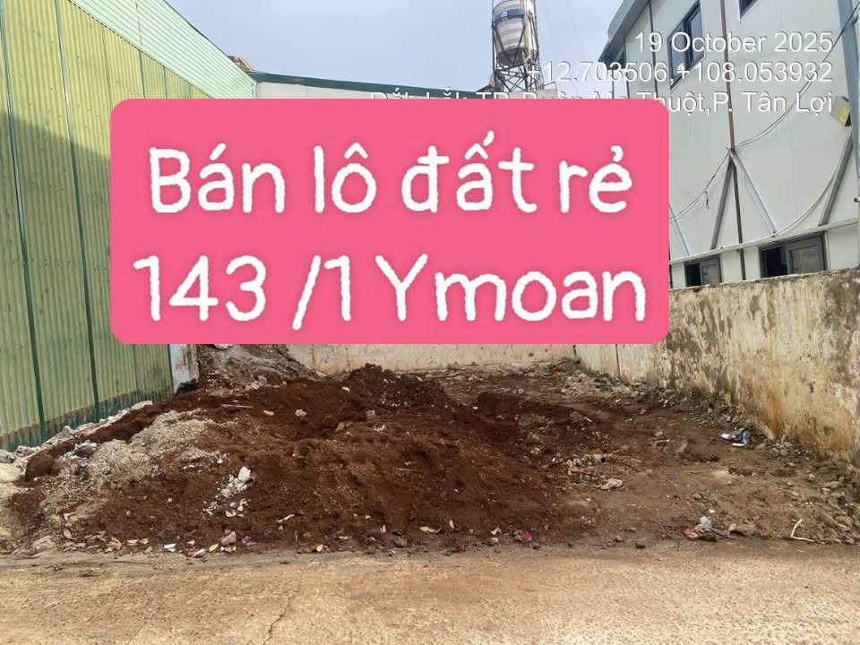 Đất nền 143/1 Y Moal Tân Lợi 70m² giá 2.85 tỷ - Cơ hội đầu tư tuyệt vời!