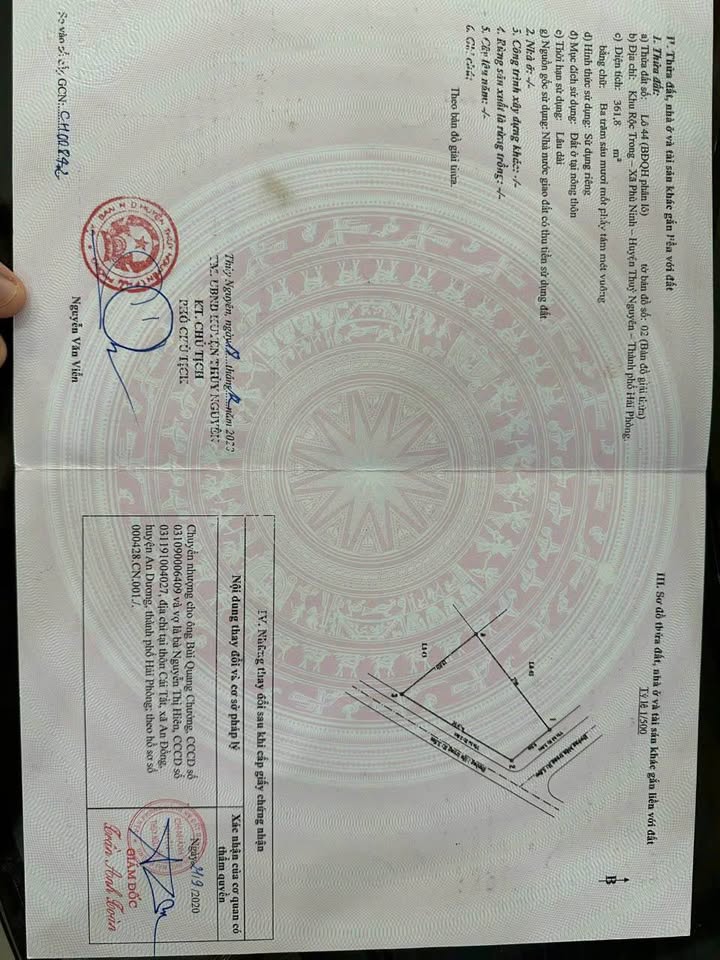 Đất phân lô đấu giá Thủy Nguyên, Hải Phòng 361m² giá 5 tỷ - Tiềm năng đầu tư cao!