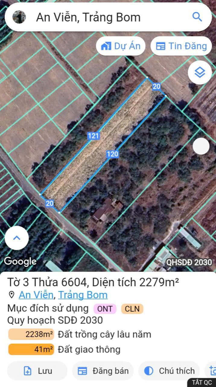 Đất 2,2 Sào Mặt Tiền Đường Trần Vĩnh Lộc 2279m² giá 6 tỷ - Cơ hội đầu tư tốt!