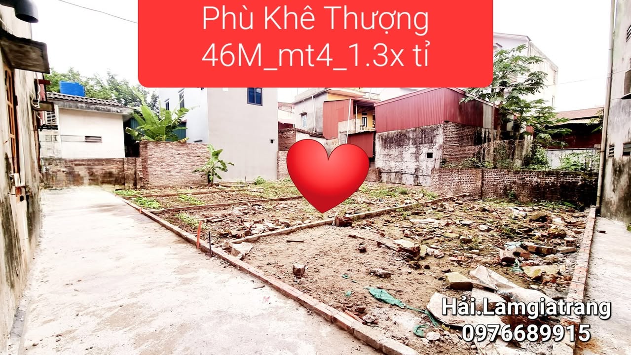 Đất nền Phù Khê Thượng 46m² giá 1.3 tỷ - Gần công viên Nguyễn Văn Cừ!