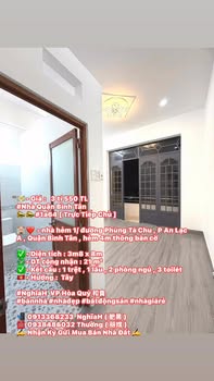 Nhà hẻm 4m đường Phùng Tá Chu, quận Bình Tân 21m² giá 3.55 tỷ - Chính chủ bán gấp!