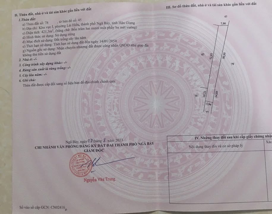 Đất nền đường Xẻo Môn, Ngã Bảy, Hậu Giang 521m² - Chính chủ bán gấp!