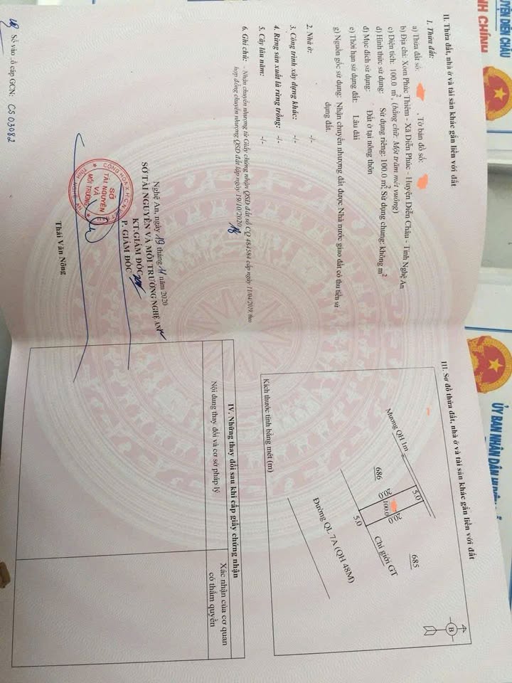 FrontHouse mặt tiền đường QL7A Diễn Phúc 100m² giá 3 tỷ - Vị trí kinh doanh đắc địa!