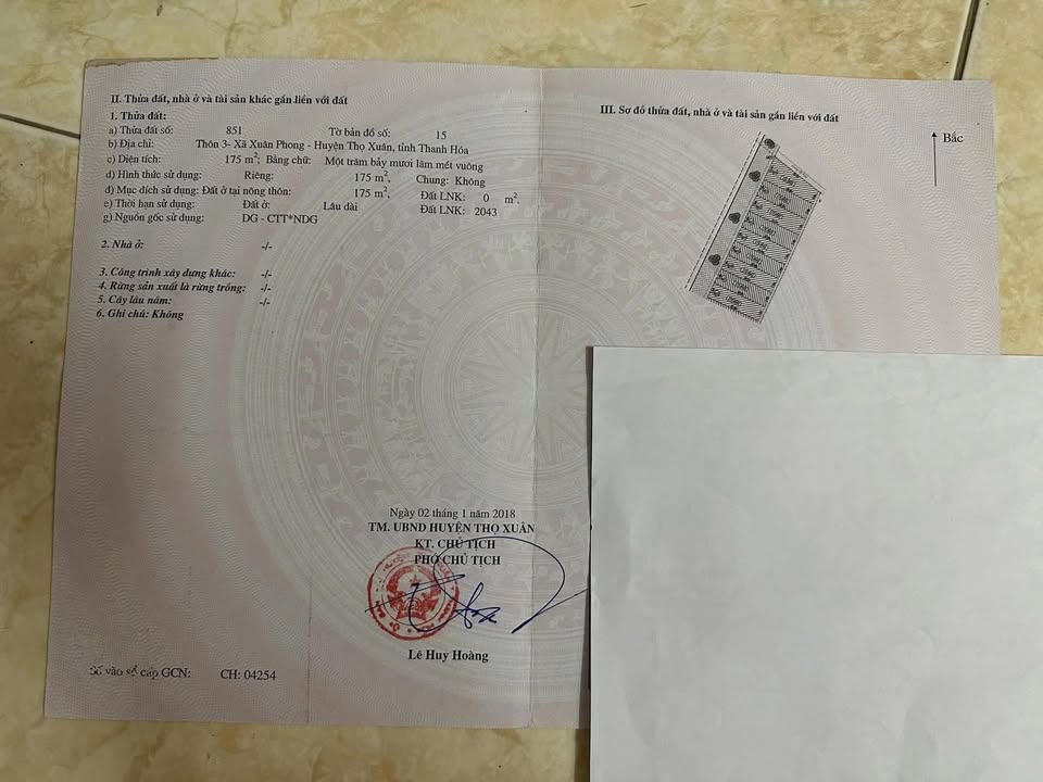 Đất dự án Thọ Long, Thọ Xuân, Thanh Hóa 175m² - Giá chỉ 500 triệu sở hữu ngay!