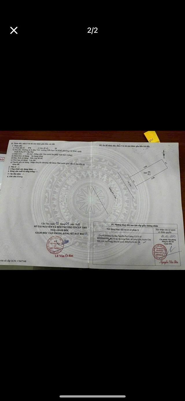 Đất nền Trần Quang Khải, Cần Thơ 63m² giá 3.8 tỷ - Sổ hồng chính chủ, đầu tư sinh lời!