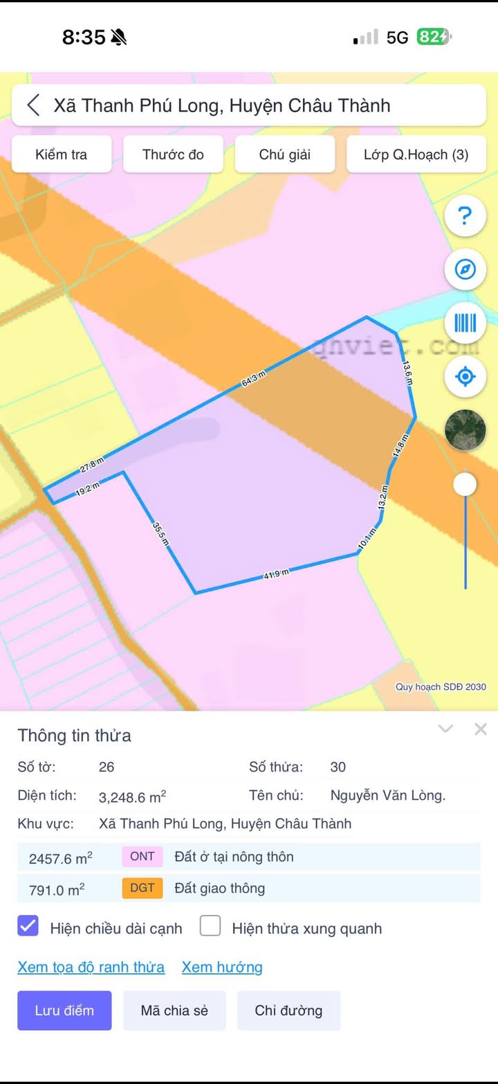 Đất thổ cư 3200m² tại Thanh Phú Long, Châu Thành, Long An - Giá chỉ 3.5 tỷ!