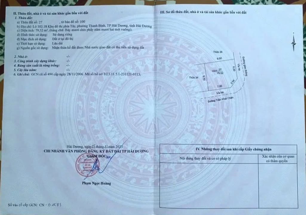 Lô góc mặt phố Trần Khát Chân 80m² giá 5 tỷ - Đầu tư sinh lời tốt!