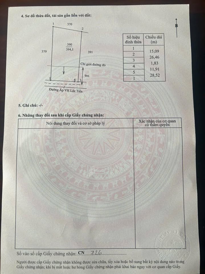 Đất nền góc 2 mặt tiền xã Mỹ Lộc 392m² giá 2.99 tỷ - Cơ hội đầu tư tuyệt vời!
