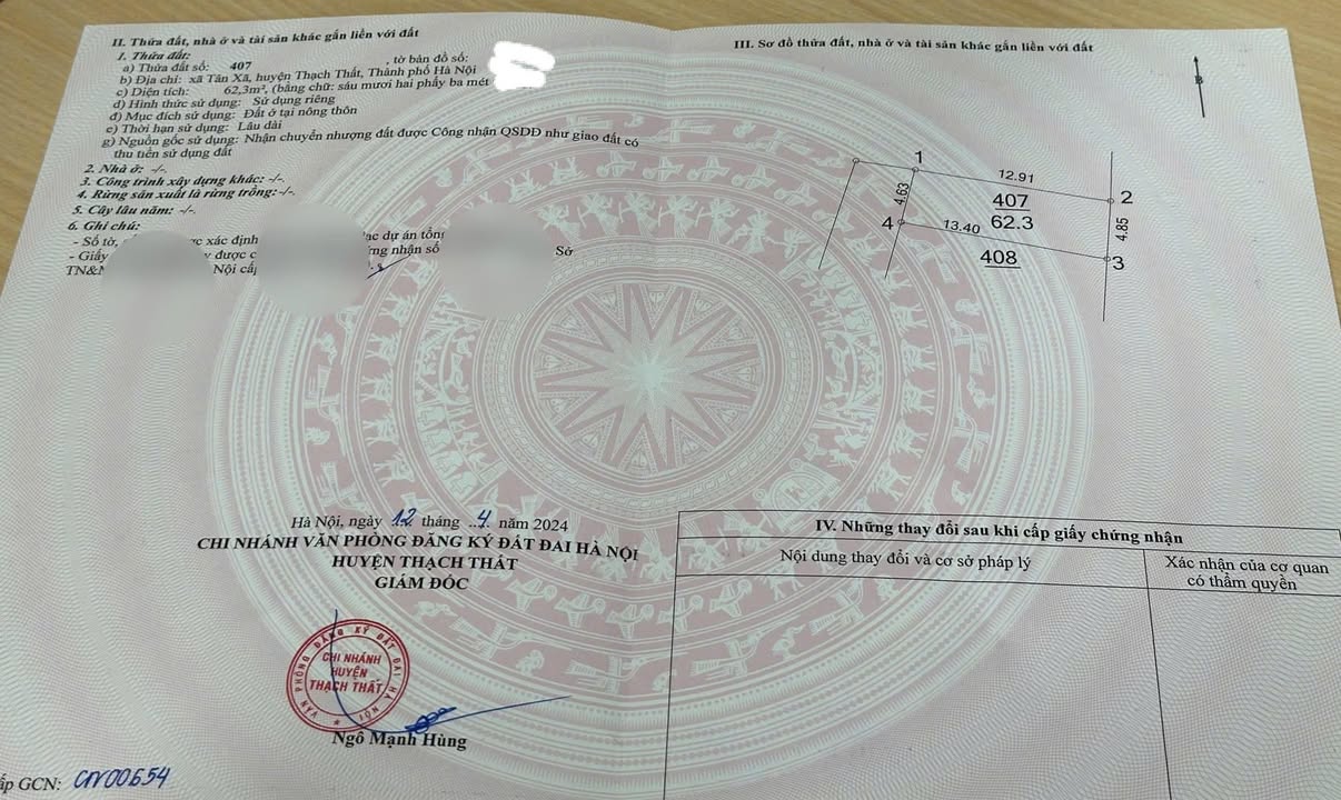 Đất nền Tân Xã Thạch Thất 62.3m² giá 2 tỷ - Cơ hội đầu tư hấp dẫn!