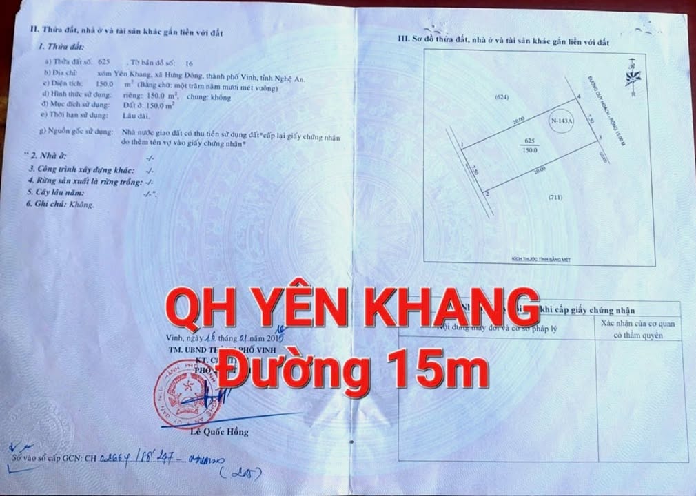 Đất nền Hưng Đông Vinh 150m² giá chỉ 30 triệu - Cơ hội đầu tư tốt!