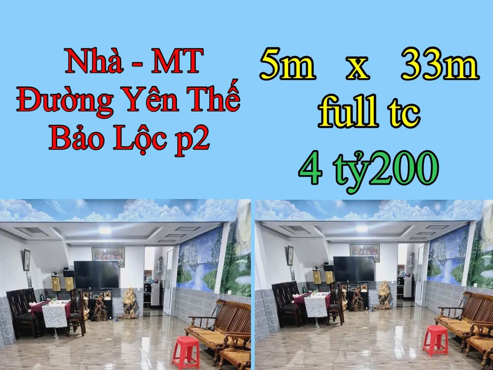 Nhà mặt tiền Yên Thế, Bảo Lộc 165m² giá 4.2 tỷ - Sẵn sàng vào ở ngay!