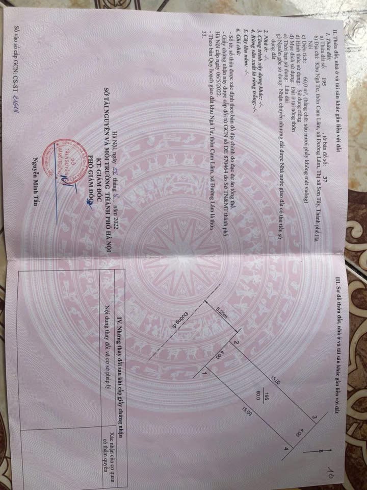 Đất nền Đường Lâm Sơn Tây 60m² giá 1.75 tỷ - Sổ đỏ chính chủ, ô tô tránh nhau!