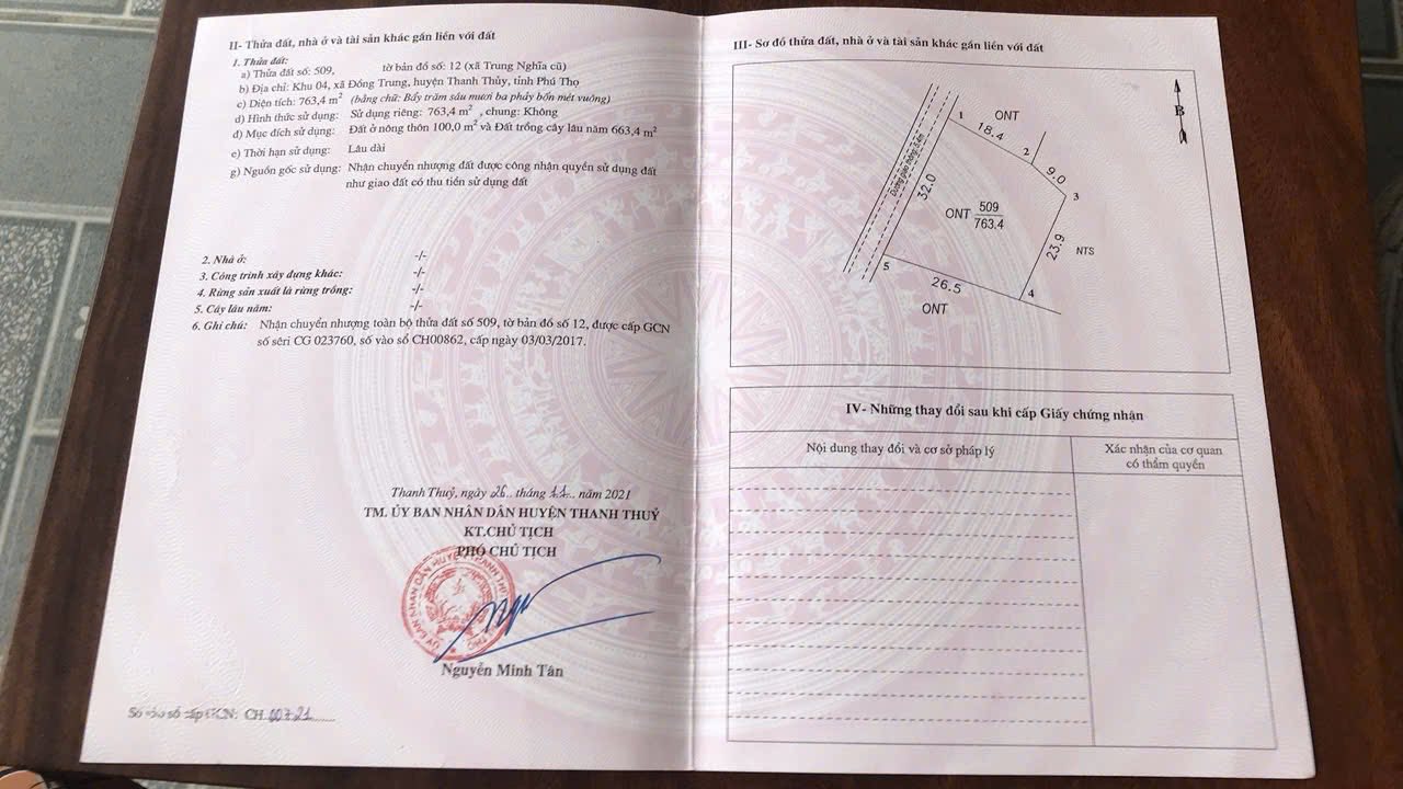 Đất khu 4 Đồng Trung, Phú Thọ 763m² - Mặt tiền rộng, cơ hội đầu tư tốt!