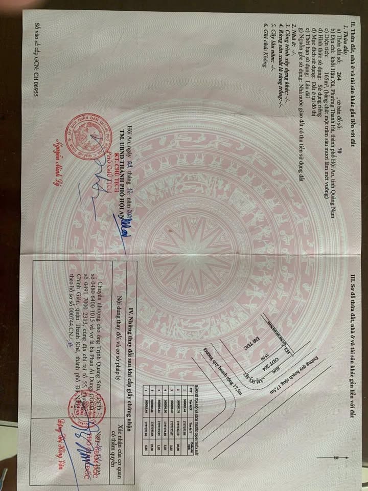 Đất 2 mặt tiền Khu Tái Định Cư Thanh Hà Hội An 264m² giá 5 tỷ - Đầu tư sinh lời ngay!