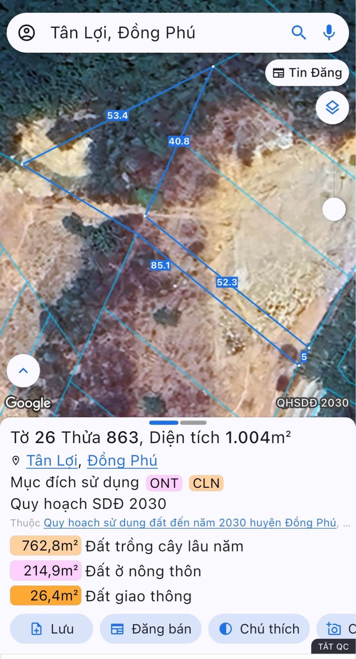 Đất nền Tân Lợi Đồng Phú 1000m² giá chỉ 290 triệu - Đầu tư sinh lời ngay!