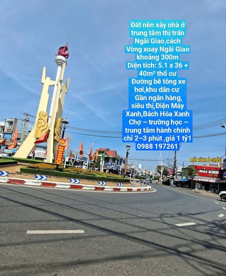 Đất nền Ngãi Giao 223m² giá 1.1 tỷ - Cơ hội vàng cho xây dựng nhà ở!