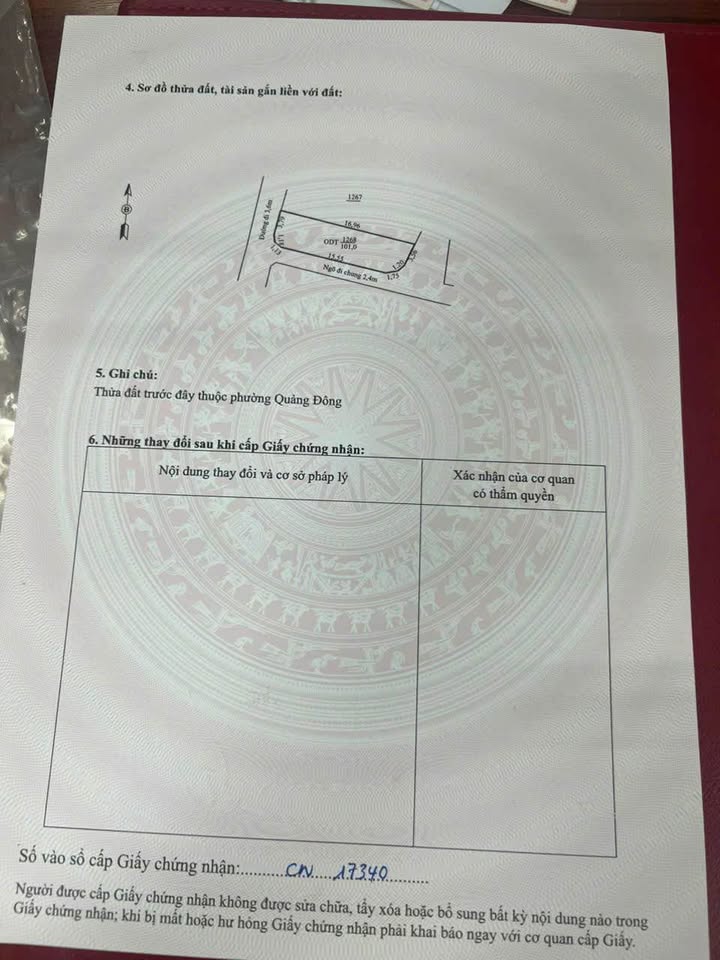 Lô đất đầu tư Quảng Đông 101m² giá chỉ 1 tỷ - Cơ hội sinh lời hấp dẫn!