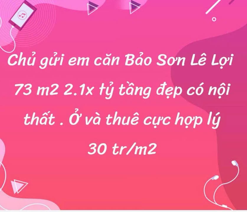 Căn hộ Bảo Sơn Lê Lợi 73m² giá 2.1 tỷ - Sẵn sàng vào ở ngay!