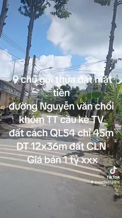 Đất mặt tiền đường Nguyễn Văn Chổi, Cầu Kè 432m² giá 1 tỷ - Cơ hội đầu tư tuyệt vời!