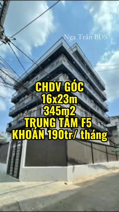 Căn hộ dịch vụ góc 2 mặt tiền Phường 5 Gò Vấp 345m² giá 66 tỷ - Đầu tư sinh lời cao!