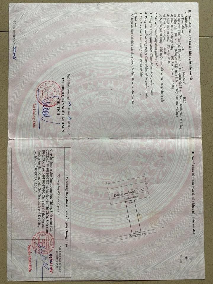 Đất nền Tân Trà Đà Nẵng 102m² giá 5.2 tỷ - Nơi an cư lý tưởng gần biển!