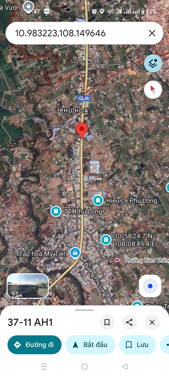 Đất thổ cư Phú Long 208m² giá 2 tỷ - Mặt tiền Quốc lộ 1A, tiềm năng lớn!