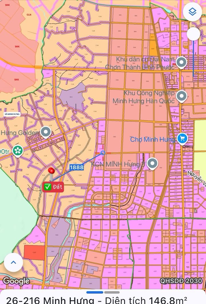 Đất nền KCN Minh Hưng 250m² giá 600 triệu - Đầu tư sinh lời ngay!