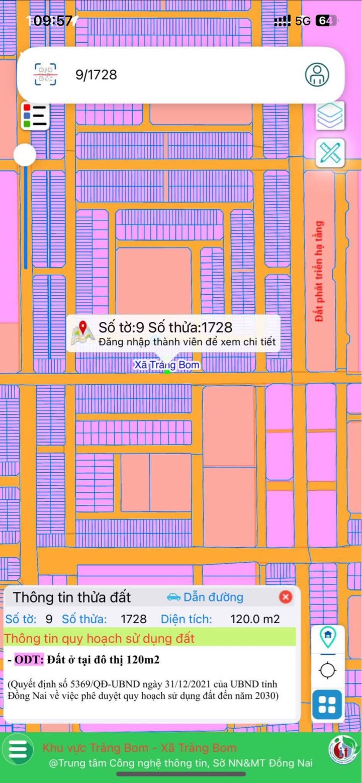 Đất nền Trảng Bom 120m² giá 3 tỷ - Vị trí trung tâm, pháp lý rõ ràng!