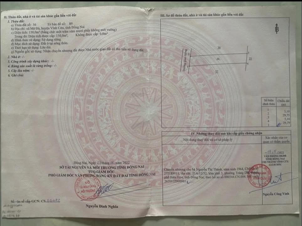 Đất thổ cư Mã Đà, Vĩnh Cửu 150m² giá 550 triệu - Cơ hội đầu tư tuyệt vời!