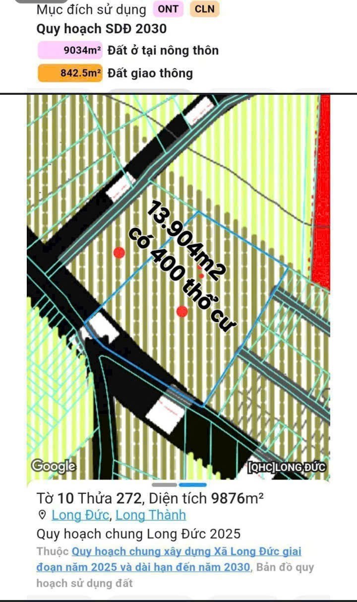 Đất nền Long Đức Long Thành 14.000m² giá chỉ 4.5 triệu/m² - Cơ hội đầu tư tuyệt vời!