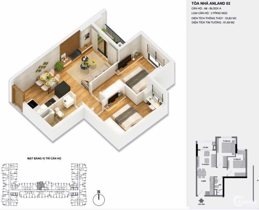 Căn hộ Anland 2 Hà Đông 54m² giá 5.1 tỷ - Thiết kế tối ưu, vào ở ngay!