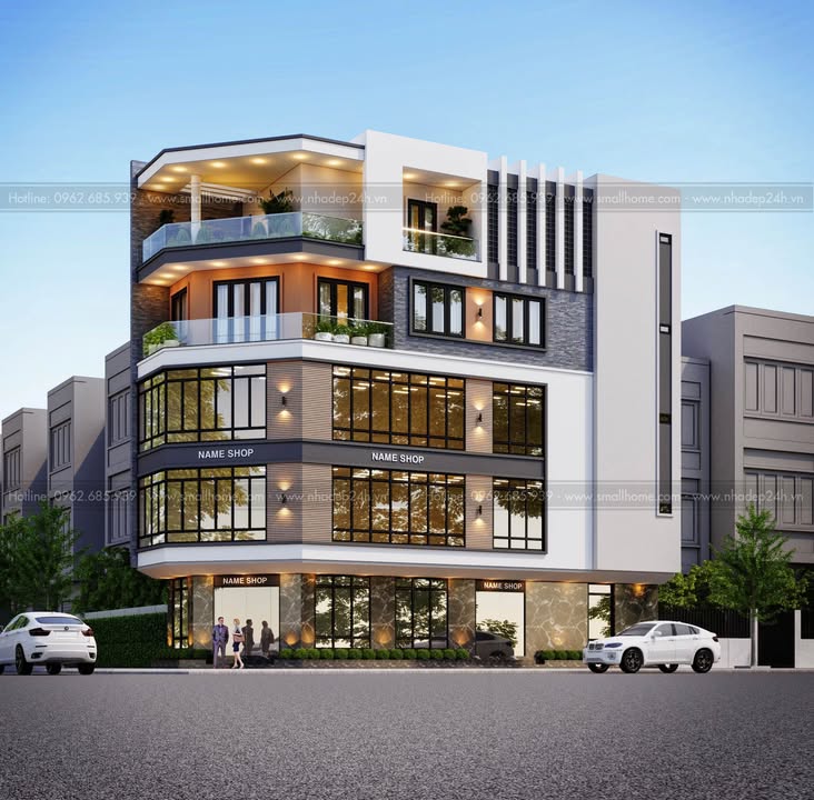 Cho thuê lô góc 4 tầng hai mặt tiền tại Hòa Cường Bắc - Đà Nẵng - Thiết kế hiện đại, có thang máy!