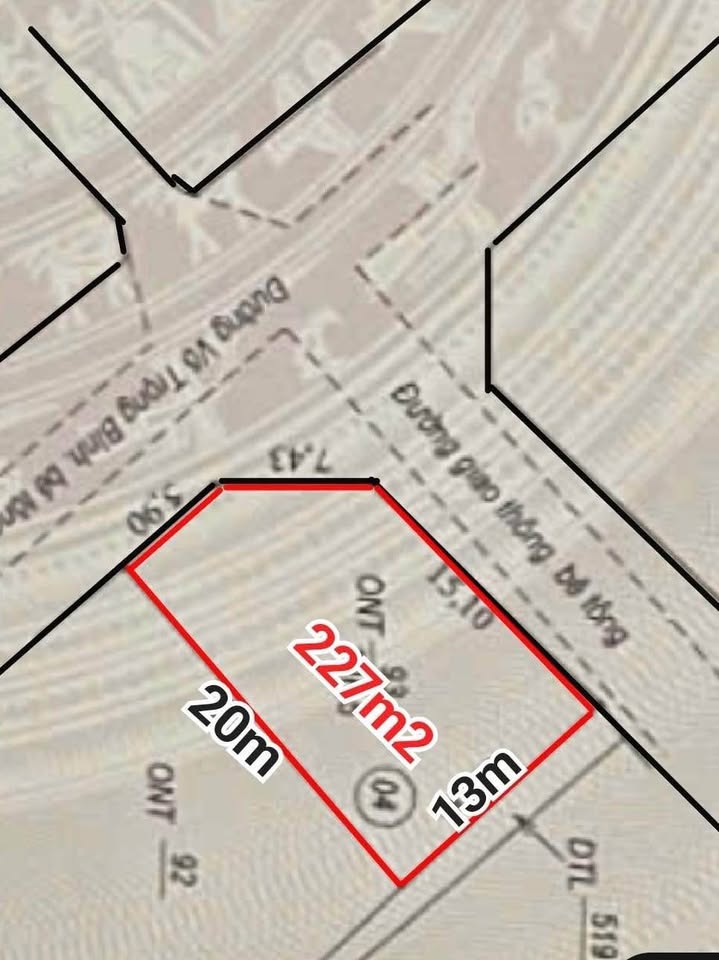 Đất ở Đức Ninh, Đồng Hới 227m² giá 2.45 tỷ - Mặt tiền đường Vũ Trọng Bình