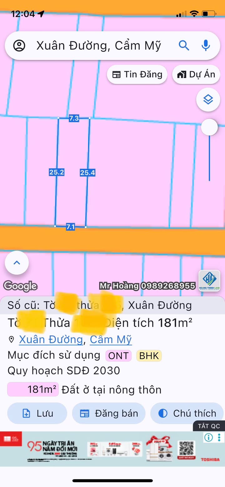 Đất nền Cẩm Mỹ Đồng Nai 181m² - Giá thỏa thuận, cơ hội đầu tư hiếm có!