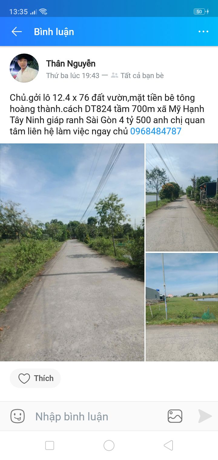 Đất vườn mặt tiền bê tông Hoàng Thành, Đức Hòa 942.4m² - Giá hạ chốt chỉ 3.7 tỷ!